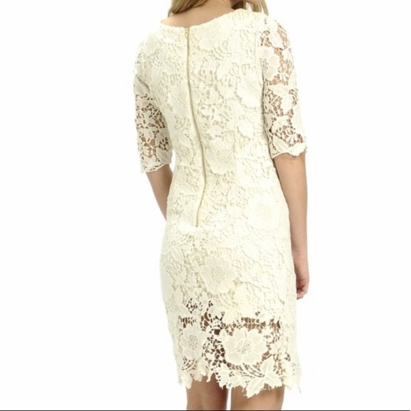 White Lace Three-quarter Sleeve dress size 10 - Picture 2 of 5